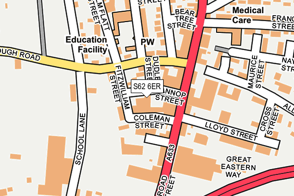 S62 6ER map - OS OpenMap – Local (Ordnance Survey) S62 6ER map - OS OpenMap – Local (Ordnance Survey)