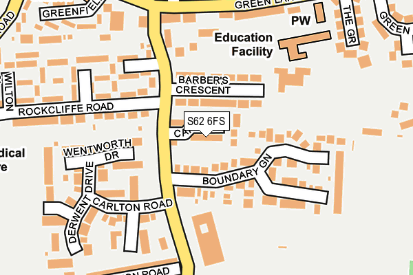 S62 6FS map - OS OpenMap – Local (Ordnance Survey) S62 6FS map - OS OpenMap – Local (Ordnance Survey)