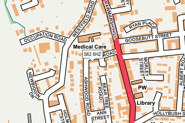 S62 6HZ map - OS OpenMap – Local (Ordnance Survey) S62 6HZ map - OS OpenMap – Local (Ordnance Survey)