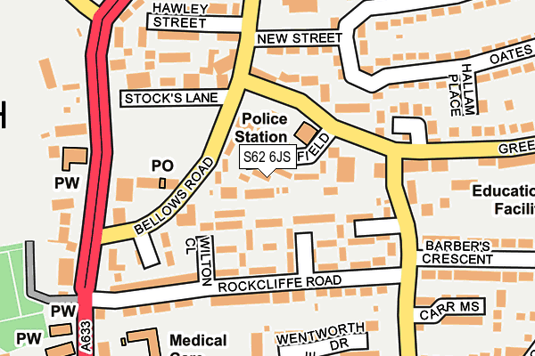 S62 6JS map - OS OpenMap – Local (Ordnance Survey) S62 6JS map - OS OpenMap – Local (Ordnance Survey)