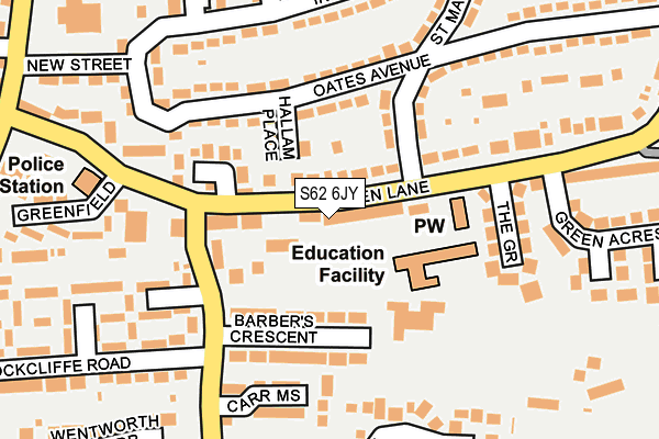 S62 6JY map - OS OpenMap – Local (Ordnance Survey) S62 6JY map - OS OpenMap – Local (Ordnance Survey)