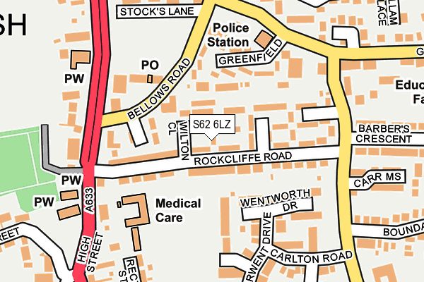 S62 6LZ map - OS OpenMap – Local (Ordnance Survey) S62 6LZ map - OS OpenMap – Local (Ordnance Survey)