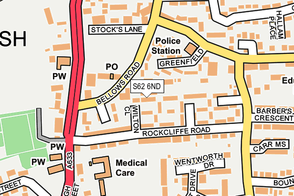 S62 6ND map - OS OpenMap – Local (Ordnance Survey) S62 6ND map - OS OpenMap – Local (Ordnance Survey)