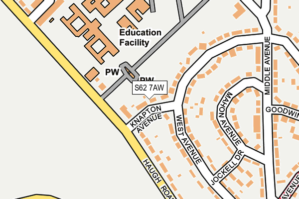 S62 7AW map - OS OpenMap – Local (Ordnance Survey) S62 7AW map - OS OpenMap – Local (Ordnance Survey)