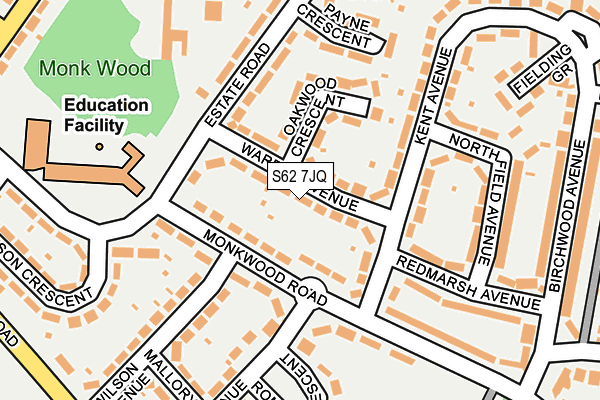 S62 7JQ map - OS OpenMap – Local (Ordnance Survey)