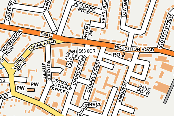 S63 0QR map - OS OpenMap – Local (Ordnance Survey) S63 0QR map - OS OpenMap – Local (Ordnance Survey)