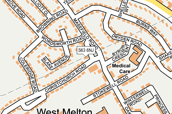 S63 6NJ map - OS OpenMap – Local (Ordnance Survey)