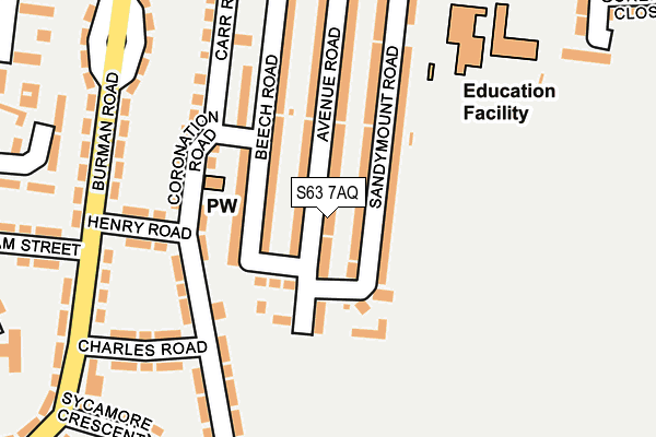 S63 7AQ map - OS OpenMap – Local (Ordnance Survey)