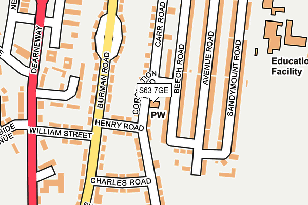 S63 7GE map - OS OpenMap – Local (Ordnance Survey) S63 7GE map - OS OpenMap – Local (Ordnance Survey)