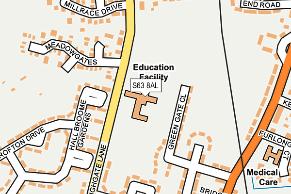 S63 8AL map - OS OpenMap – Local (Ordnance Survey) S63 8AL map - OS OpenMap – Local (Ordnance Survey)