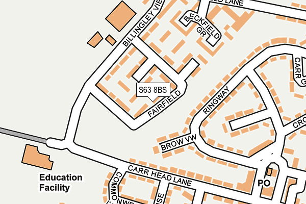 S63 8BS map - OS OpenMap – Local (Ordnance Survey) S63 8BS map - OS OpenMap – Local (Ordnance Survey)