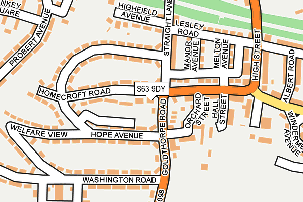 S63 9DY map - OS OpenMap – Local (Ordnance Survey) S63 9DY map - OS OpenMap – Local (Ordnance Survey)