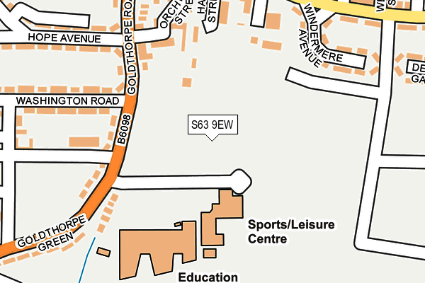 S63 9EW map - OS OpenMap – Local (Ordnance Survey) S63 9EW map - OS OpenMap – Local (Ordnance Survey)