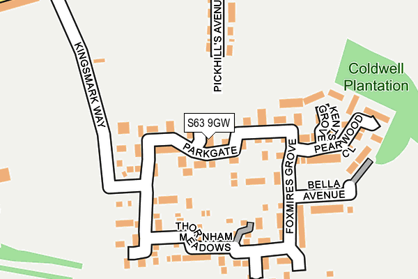 S63 9GW map - OS OpenMap – Local (Ordnance Survey) S63 9GW map - OS OpenMap – Local (Ordnance Survey)
