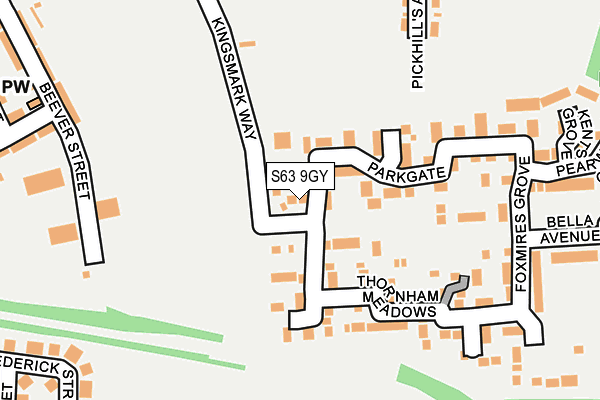 S63 9GY map - OS OpenMap – Local (Ordnance Survey) S63 9GY map - OS OpenMap – Local (Ordnance Survey)