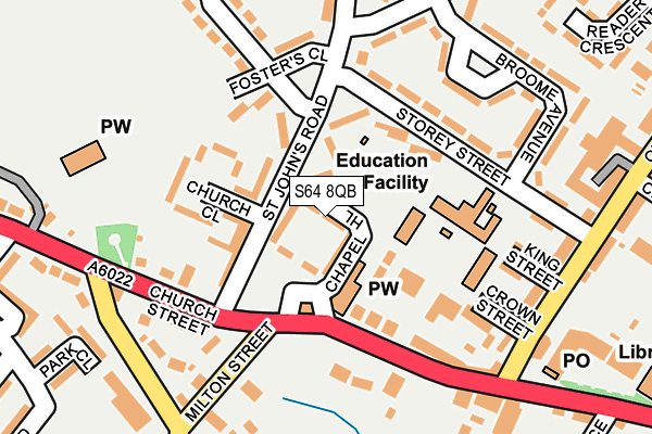 S64 8QB map - OS OpenMap – Local (Ordnance Survey) S64 8QB map - OS OpenMap – Local (Ordnance Survey)