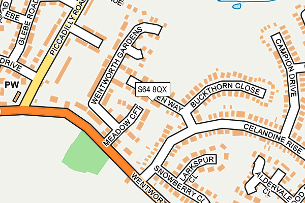 S64 8QX map - OS OpenMap – Local (Ordnance Survey)