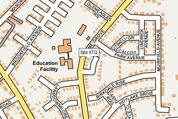 S64 8TQ map - OS OpenMap – Local (Ordnance Survey) S64 8TQ map - OS OpenMap – Local (Ordnance Survey)