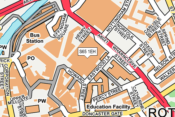 S65 1EH map - OS OpenMap – Local (Ordnance Survey)
