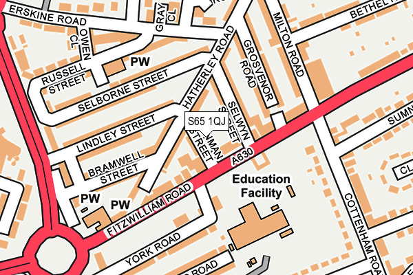 S65 1QJ map - OS OpenMap – Local (Ordnance Survey) S65 1QJ map - OS OpenMap – Local (Ordnance Survey)