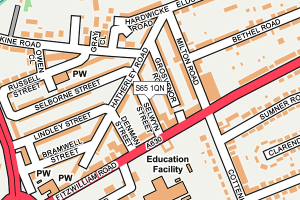 S65 1QN map - OS OpenMap – Local (Ordnance Survey) S65 1QN map - OS OpenMap – Local (Ordnance Survey)