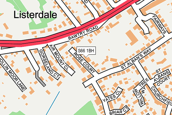 S66 1BH map - OS OpenMap – Local (Ordnance Survey)