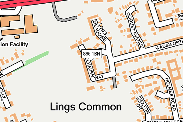 S66 1BN map - OS OpenMap – Local (Ordnance Survey)