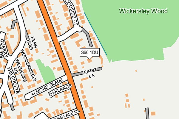 S66 1DU map - OS OpenMap – Local (Ordnance Survey)