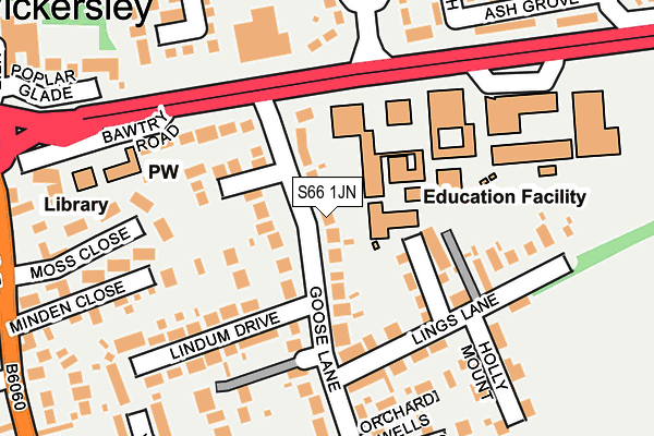 S66 1JN map - OS OpenMap – Local (Ordnance Survey) S66 1JN map - OS OpenMap – Local (Ordnance Survey)