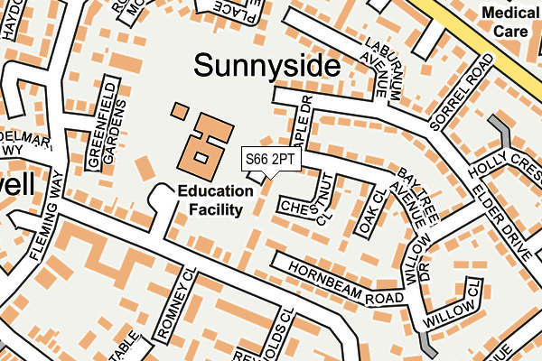 S66 2PT map - OS OpenMap – Local (Ordnance Survey)