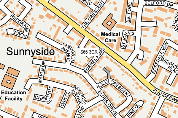 S66 3QR map - OS OpenMap – Local (Ordnance Survey)