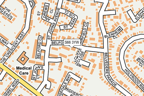 S66 3YW map - OS OpenMap – Local (Ordnance Survey) S66 3YW map - OS OpenMap – Local (Ordnance Survey)