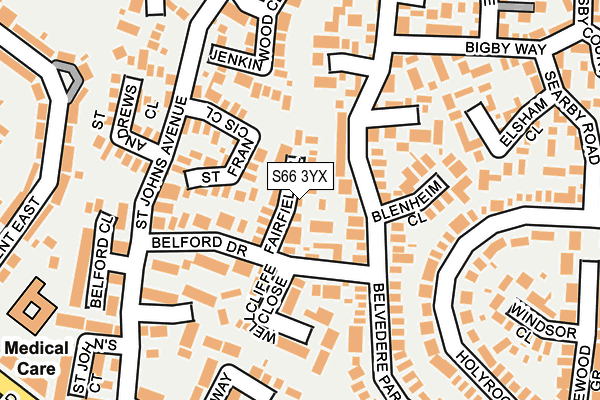 S66 3YX map - OS OpenMap – Local (Ordnance Survey) S66 3YX map - OS OpenMap – Local (Ordnance Survey)