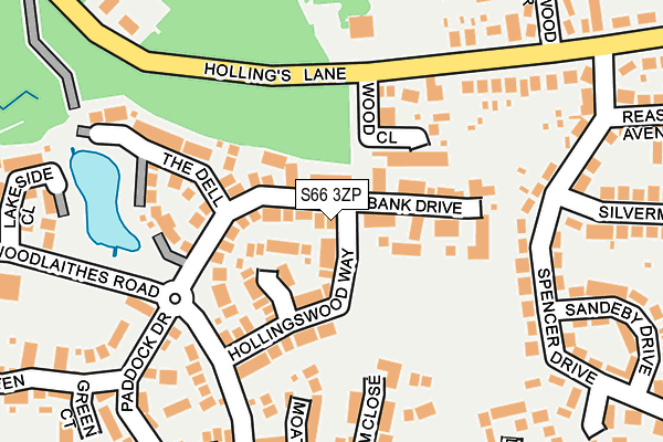 S66 3ZP map - OS OpenMap – Local (Ordnance Survey)