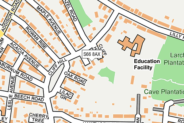 S66 8AX map - OS OpenMap – Local (Ordnance Survey) S66 8AX map - OS OpenMap – Local (Ordnance Survey)
