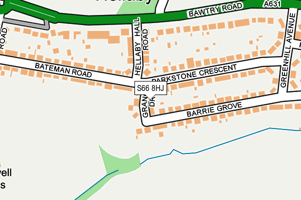 S66 8HJ map - OS OpenMap – Local (Ordnance Survey)