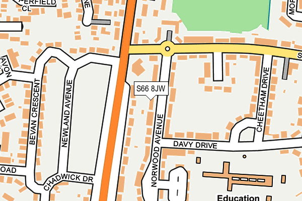 S66 8JW map - OS OpenMap – Local (Ordnance Survey) S66 8JW map - OS OpenMap – Local (Ordnance Survey)