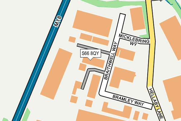 S66 8QY map - OS OpenMap – Local (Ordnance Survey)