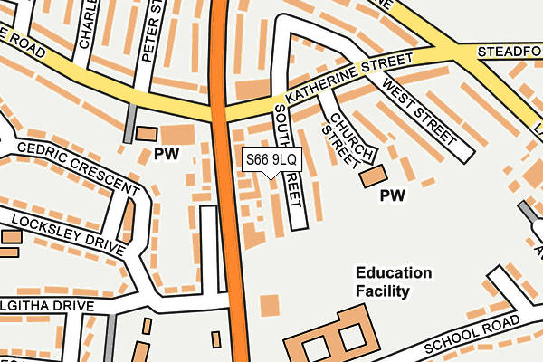 S66 9LQ map - OS OpenMap – Local (Ordnance Survey) S66 9LQ map - OS OpenMap – Local (Ordnance Survey)