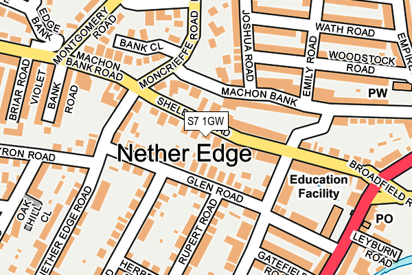 S7 1GW map - OS OpenMap – Local (Ordnance Survey) S7 1GW map - OS OpenMap – Local (Ordnance Survey)