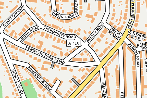 S7 1LX map - OS OpenMap – Local (Ordnance Survey) S7 1LX map - OS OpenMap – Local (Ordnance Survey)