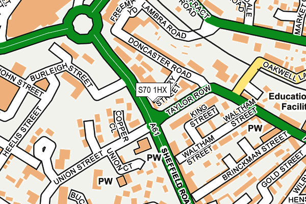 S70 1HX map - OS OpenMap – Local (Ordnance Survey) S70 1HX map - OS OpenMap – Local (Ordnance Survey)
