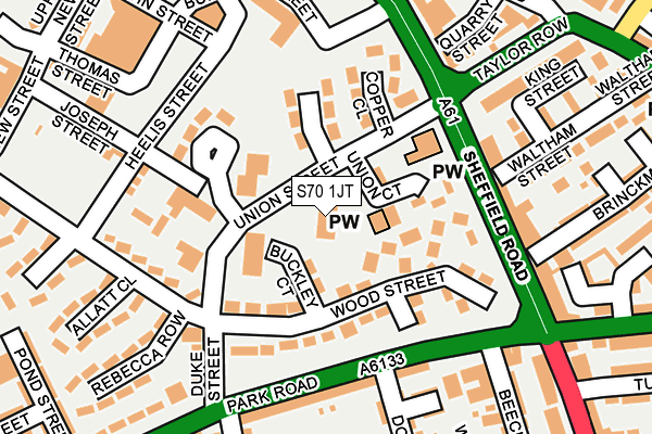 S70 1JT map - OS OpenMap – Local (Ordnance Survey) S70 1JT map - OS OpenMap – Local (Ordnance Survey)