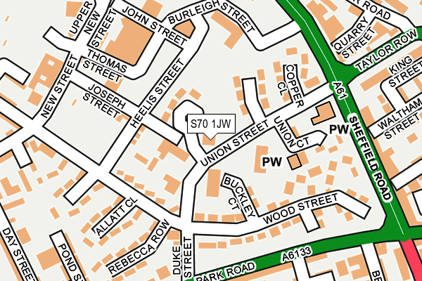 S70 1JW map - OS OpenMap – Local (Ordnance Survey) S70 1JW map - OS OpenMap – Local (Ordnance Survey)