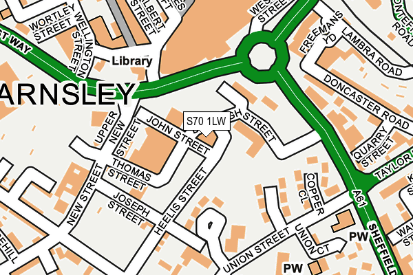 S70 1LW map - OS OpenMap – Local (Ordnance Survey) S70 1LW map - OS OpenMap – Local (Ordnance Survey)
