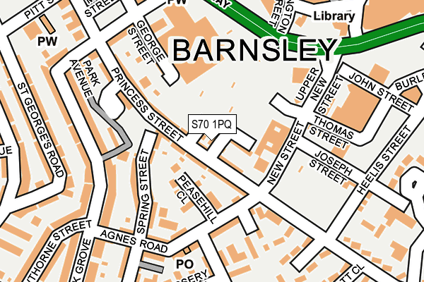 S70 1PQ map - OS OpenMap – Local (Ordnance Survey)
