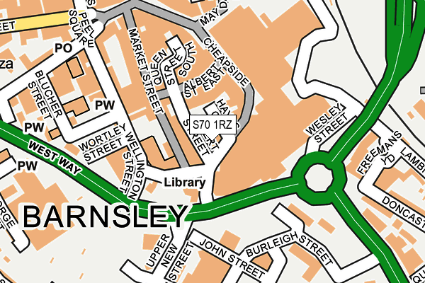 S70 1RZ map - OS OpenMap – Local (Ordnance Survey) S70 1RZ map - OS OpenMap – Local (Ordnance Survey)