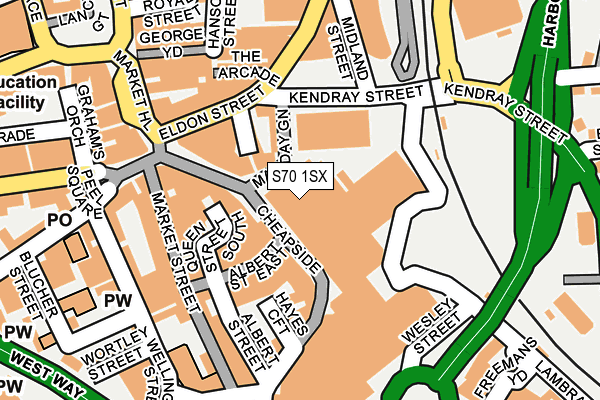 S70 1SX map - OS OpenMap – Local (Ordnance Survey) S70 1SX map - OS OpenMap – Local (Ordnance Survey)