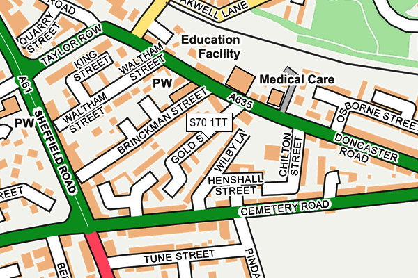 S70 1TT map - OS OpenMap – Local (Ordnance Survey) S70 1TT map - OS OpenMap – Local (Ordnance Survey)