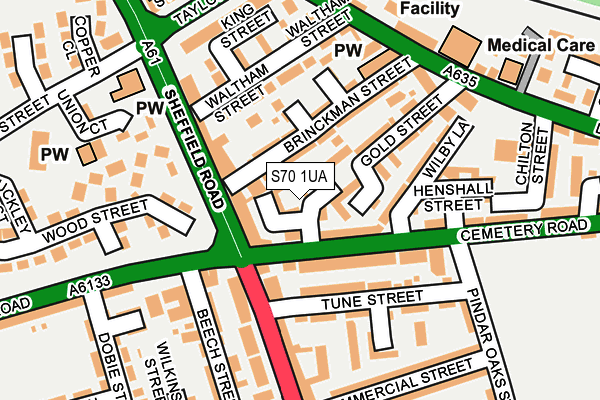 S70 1UA map - OS OpenMap – Local (Ordnance Survey) S70 1UA map - OS OpenMap – Local (Ordnance Survey)